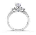 Preset Ring 4 Claw Setting Trilogy 3 Stone Diamond Engagement Ring Channel Set Side Stone - DG & Co. Jewellery
