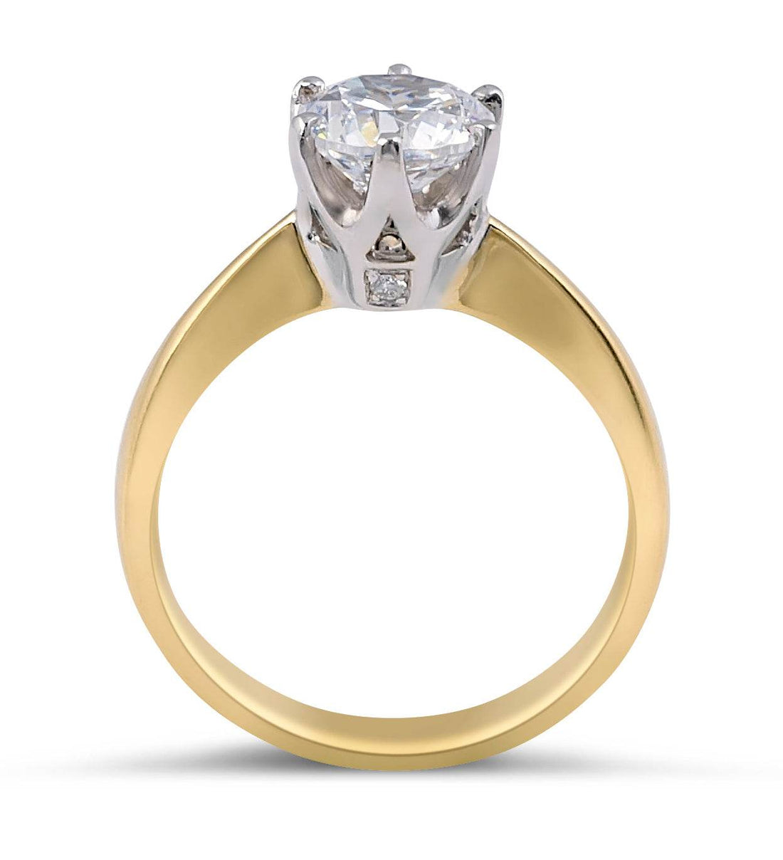DG & Co. Signature Solitaire Diamond Engagement Ring 6 Prong Setting In 18K Yellow And White Gold - DG & Co. Jewellery