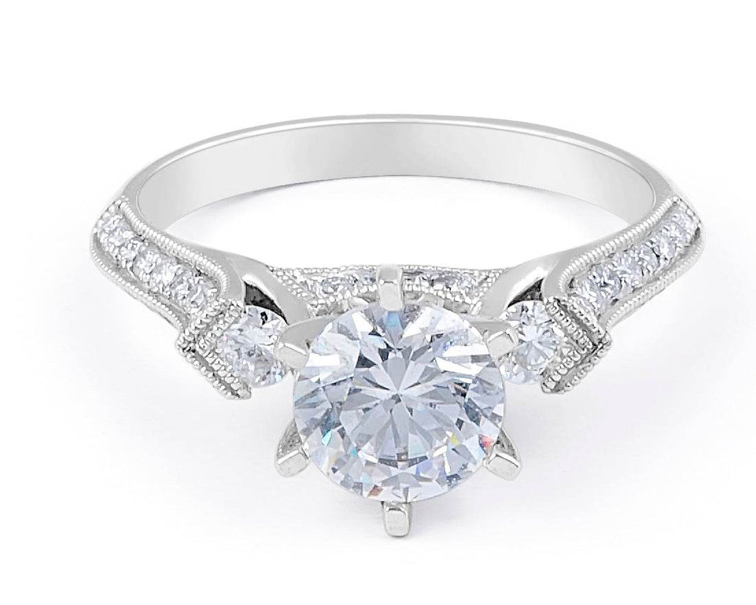 Brilliant Cut Diamond Engagement Ring in 18 Karat White Gold Grain Set - DG & Co. Jewellery