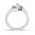 Trilogy Three-stone Marquise Cut Centre Stone Round Cut Side Stones Diamond Engagement Ring in 18K White Gold - DG & Co. Jewellery