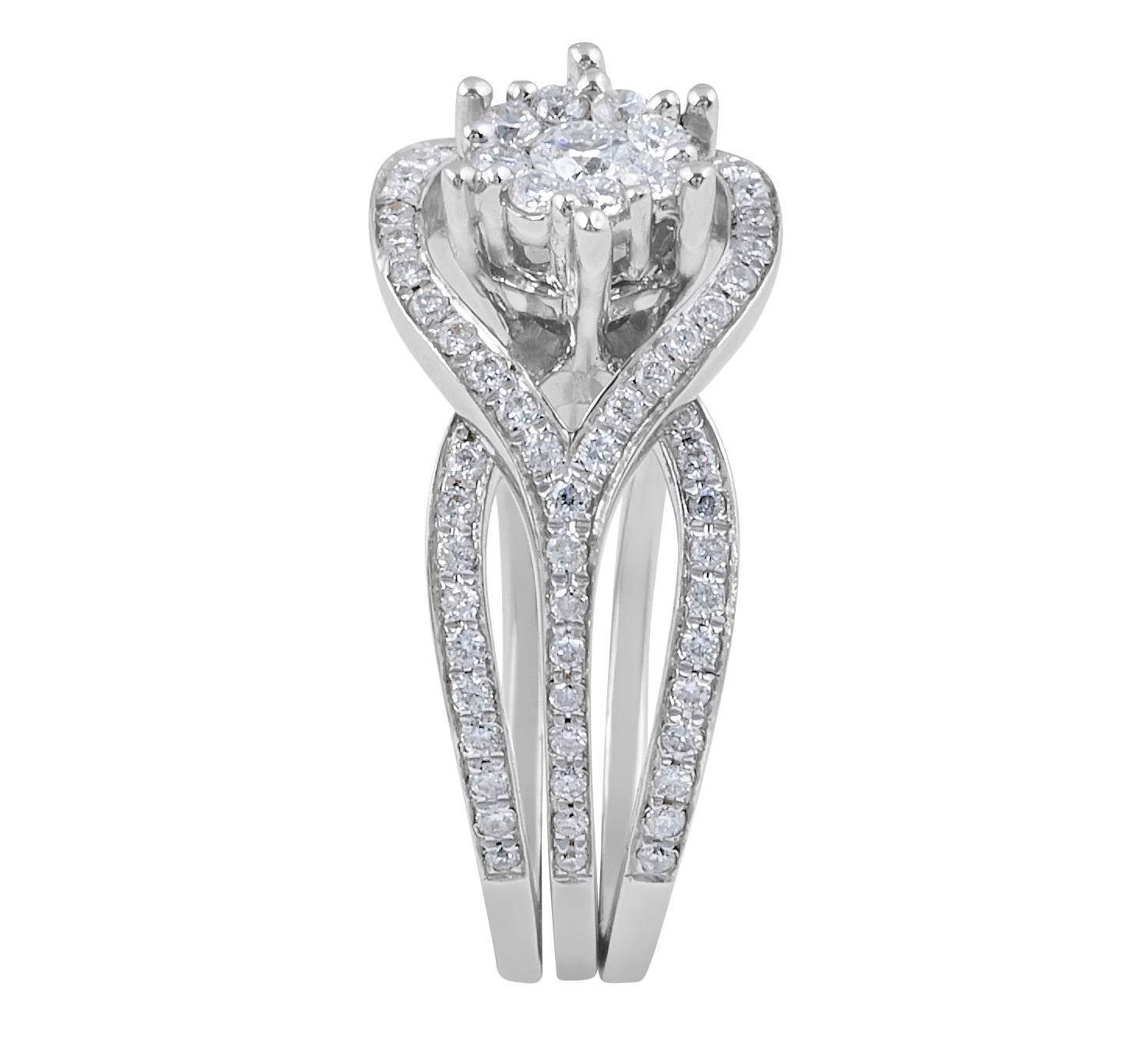 Cluster Diamond Engagement Ring 18 Karat White Gold - DG & Co. Jewellery