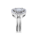Halo Diamond Promise Ring Invisible Setting with Split Band In 18K White Gold - DG & Co. Jewellery