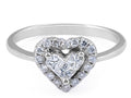 Heart Shape Halo Diamond Ring Fine Tapered Band Invisible Setting In 18K White Gold - DG & Co. Jewellery