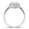 Heart Shape Halo Diamond Ring Fine Tapered Band Invisible Setting In 18K White Gold - DG & Co. Jewellery