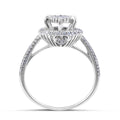 Double Band Halo Diamond Engagement Ring Invisible Setting In 18K White Gold - DG & Co. Jewellery