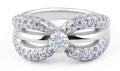 Infinity Round Cut Centre Stone Diamond Ring with Micro Pave Setting Side Stones - DG & Co. Jewellery