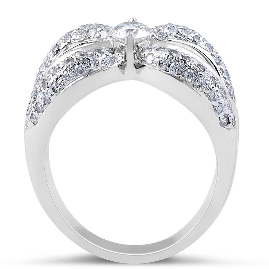 Infinity Round Cut Centre Stone Diamond Ring with Micro Pave Setting Side Stones - DG & Co. Jewellery