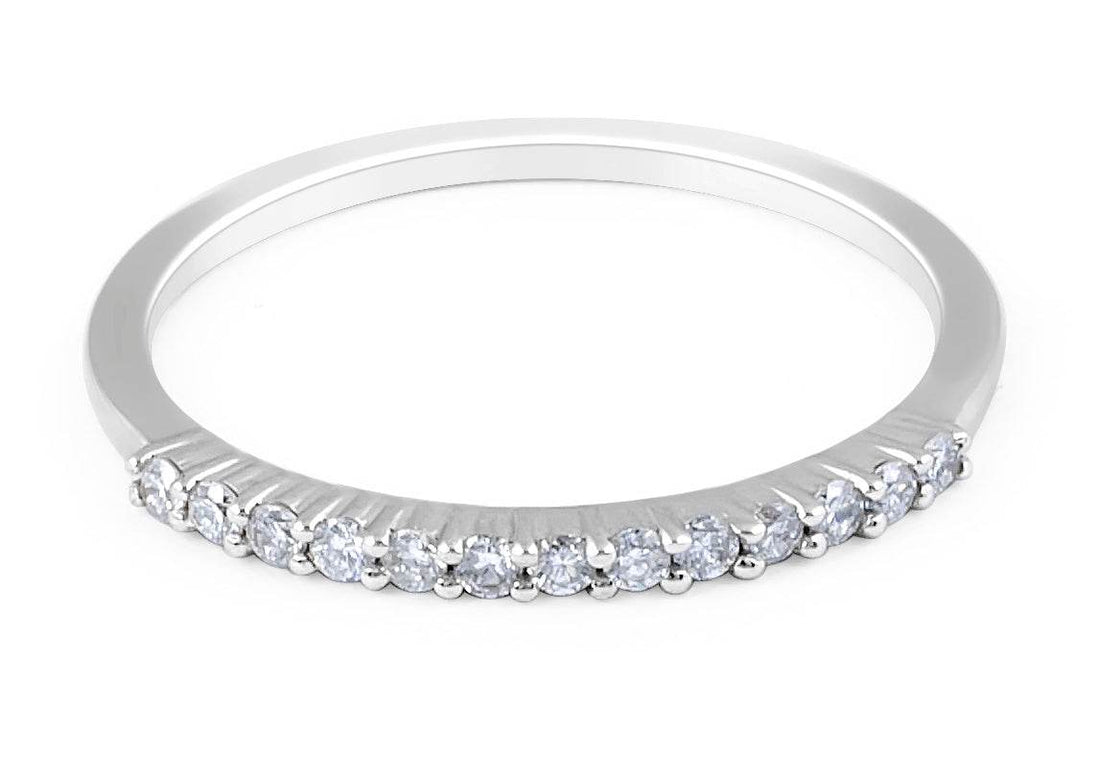 18K White Gold Classic Diamond Wedding Band in Share Prong setting - DG & Co. Jewellery