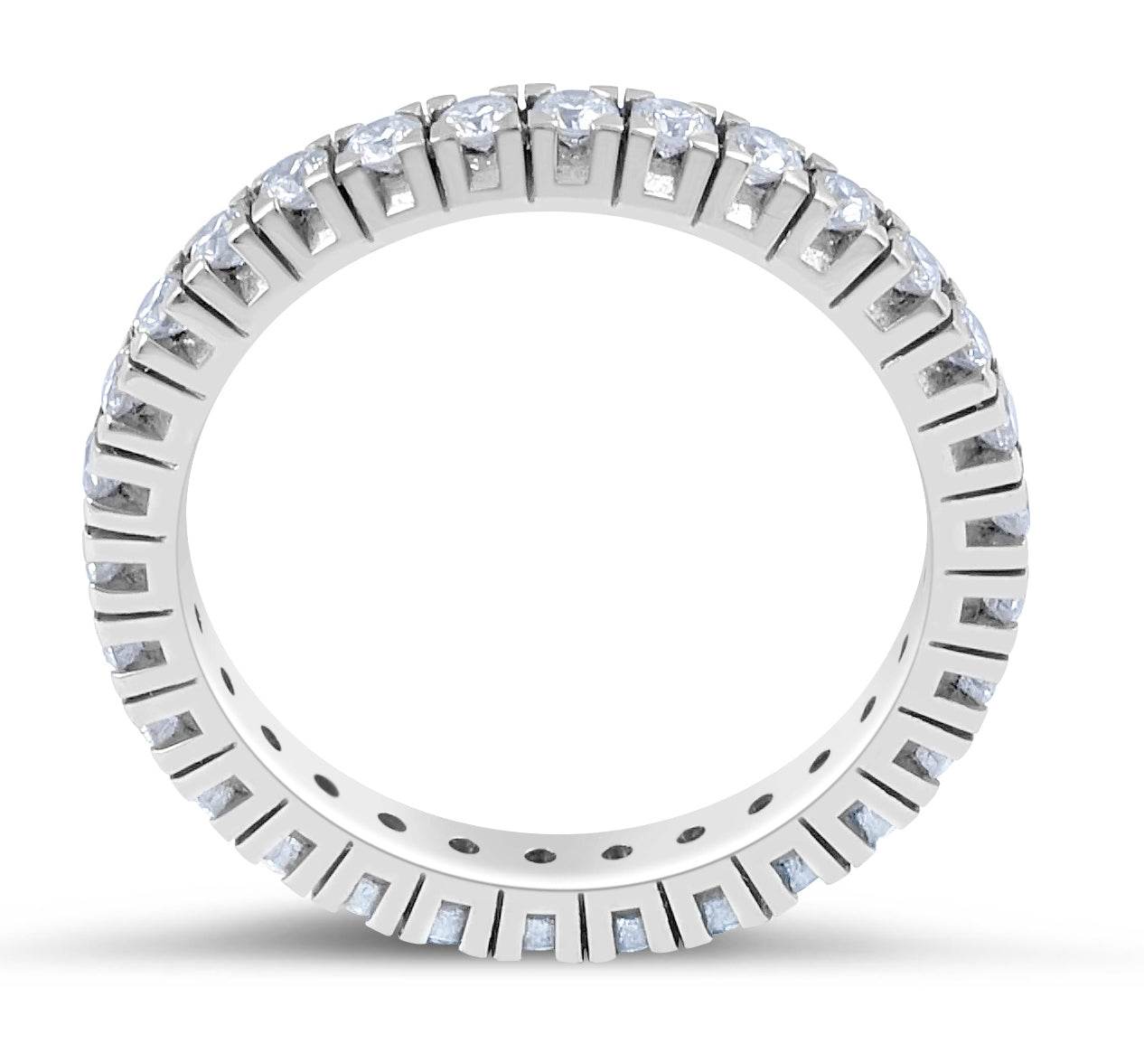 Eternity Ring Full Setting Diamond Wedding Band Claw Set In 18K White Gold - DG & Co. Jewellery
