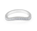 18 Karat White Gold Vintage Style Grain Set Concave Diamond Wedding Band - DG & Co. Jewellery