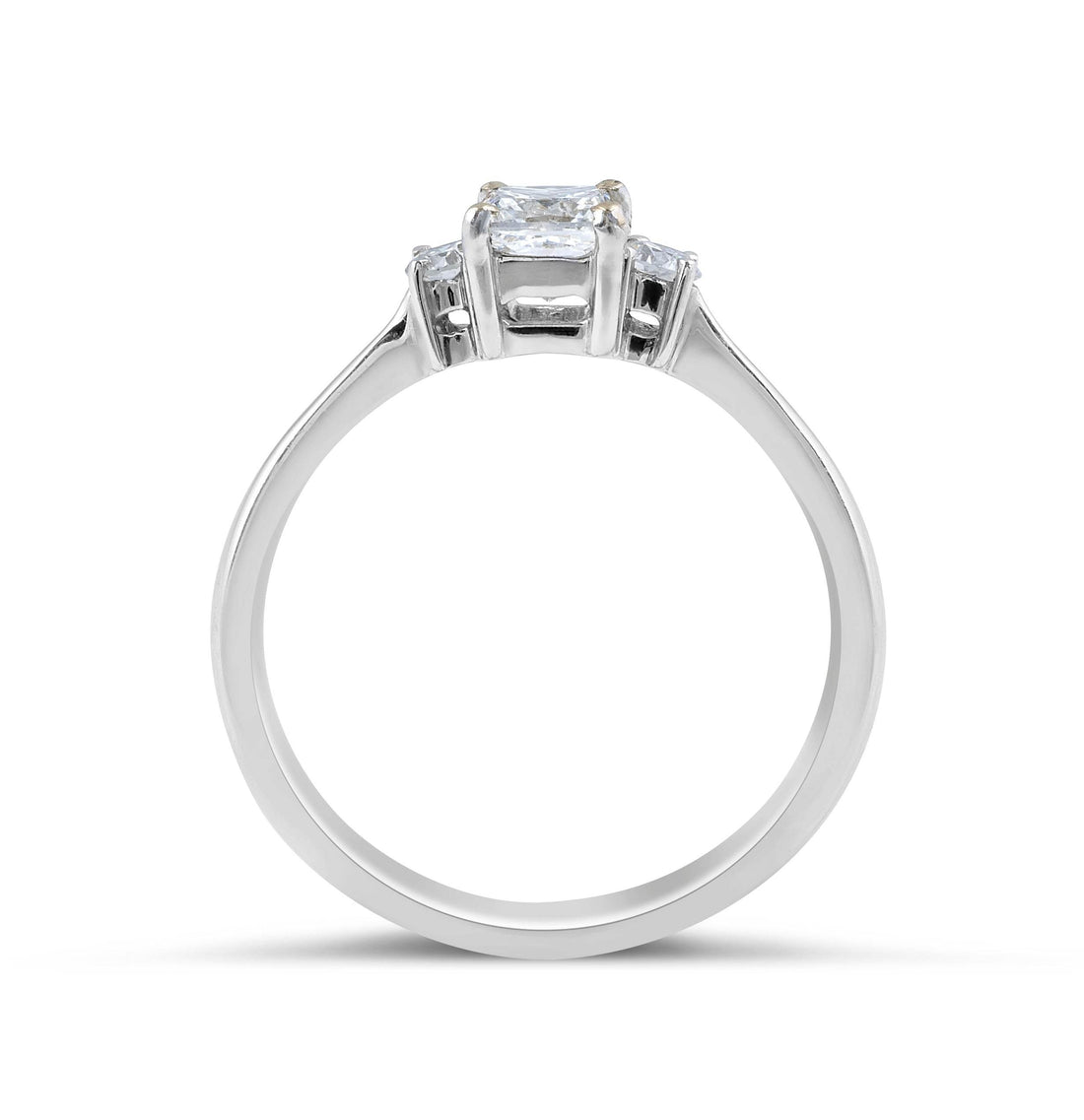 Trilogy Three-stones Setting Princess Cut Diamond Engagement Ring In 18K White Gold - DG & Co. Jewellery