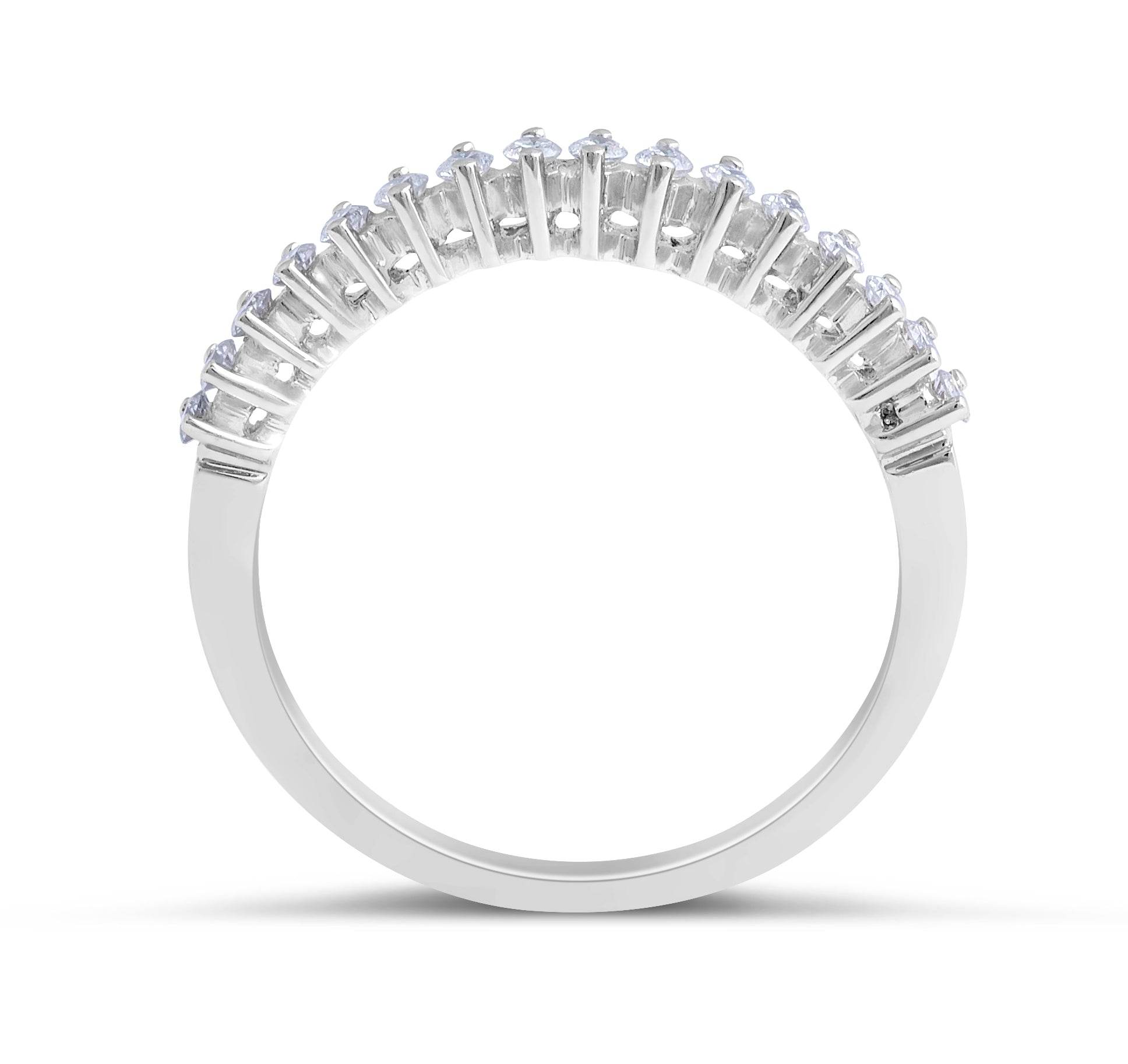 Share Prong Setting 16 Stones Diamond Wedding Band In 18 Karat White Gold - DG & Co. Jewellery