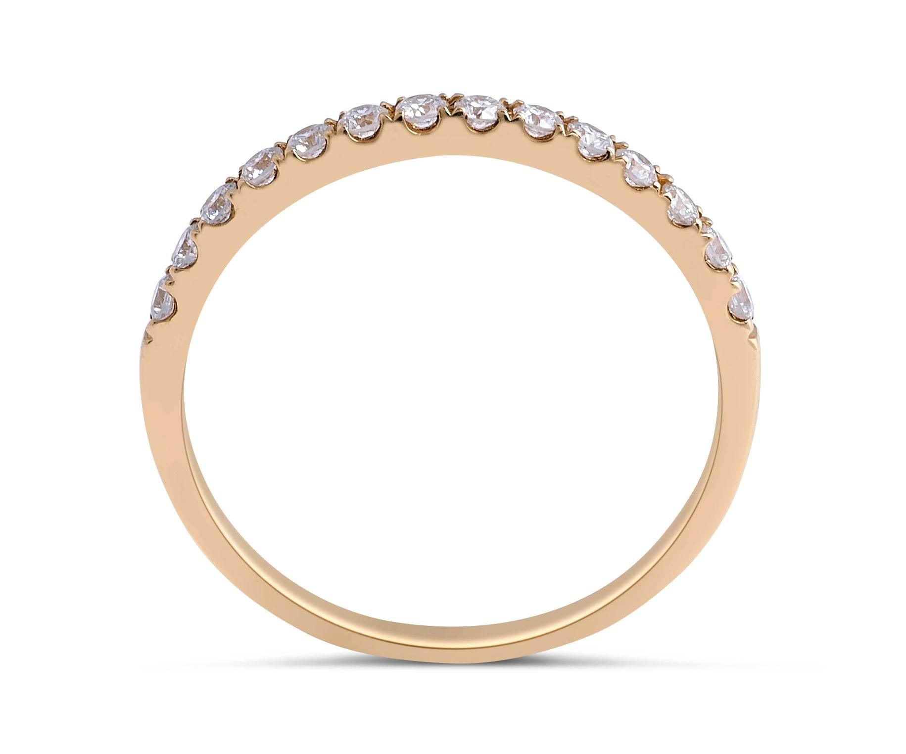 Pave Setting Diamond Wedding Band In 18 Karat Yellow Gold - DG & Co. Jewellery