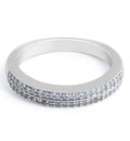 Double Band Diamond Wedding Ring Share Prong Setting In18K White Gold - DG & Co. Jewellery