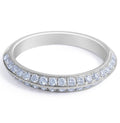 Double Band Knife Edge Milgrain Setting Diamond Wedding Band In 18K White Gold - DG & Co. Jewellery