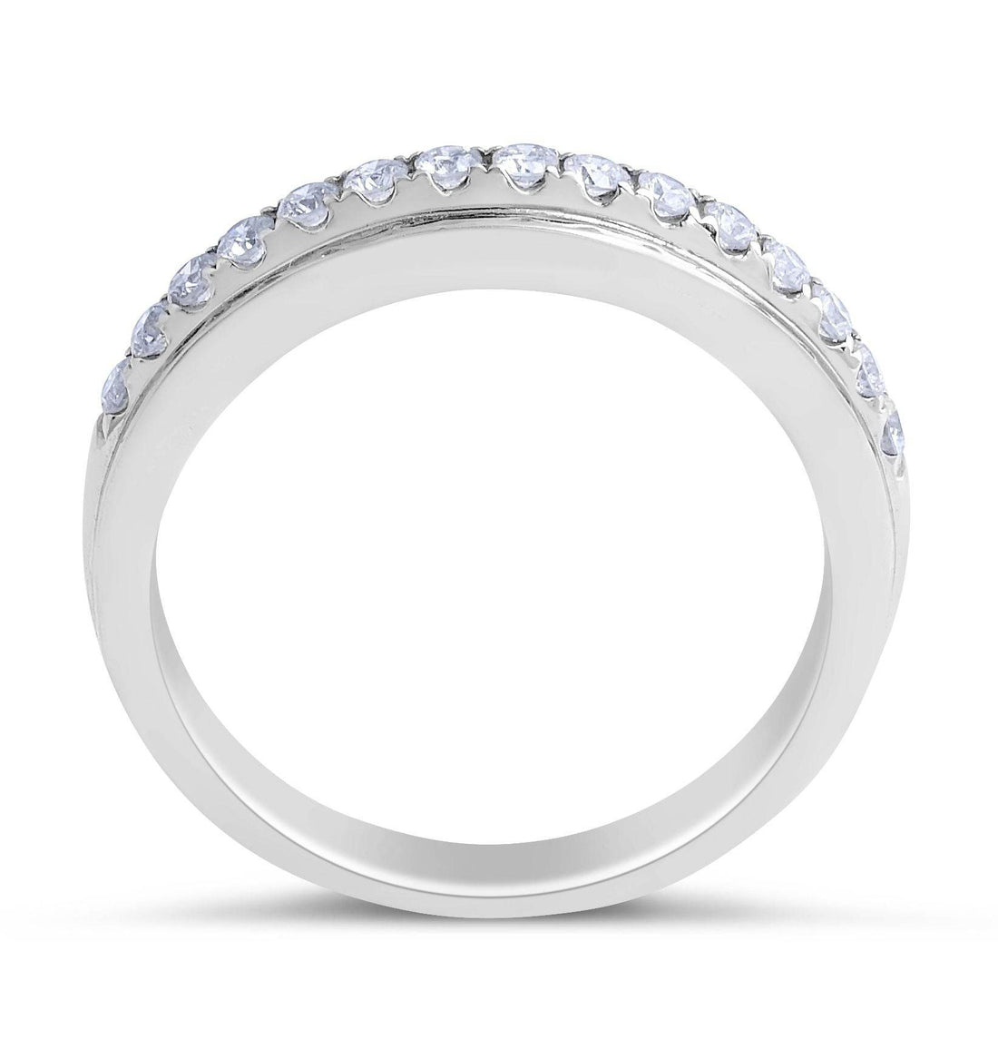 18 Karat White gold Diamond Wedding Band 3.70MM In 4 Claw Pave Setting - DG & Co. Jewellery