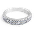 Double Row Diamond Wedding Band (3.80MM) Pave Setting In 18K White Gold - DG & Co. Jewellery