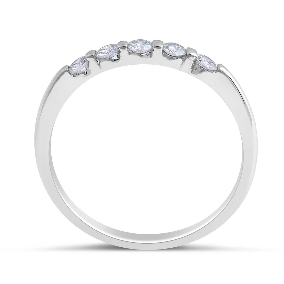 Diamond Wedding Band Tension Setting In 18K White Gold - DG & Co. Jewellery