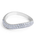 18 Karat White Gold Diamond Wedding Band Double Row Micro Pave Setting - DG & Co. Jewellery