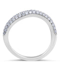 18 Karat White Gold Diamond Wedding Band Double Row Micro Pave Setting - DG & Co. Jewellery
