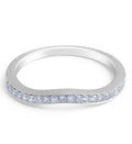 Waved Diamond Wedding Band Pave Setting In 18K White Gold - DG & Co. Jewellery