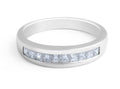 Princess Cut 10 Stones Diamond Wedding Band Channel Setting In 18K White Gold - DG & Co. Jewellery