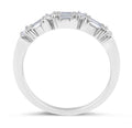 18 Karat White Gold Diamond Wedding Band Baguette and Round Brilliant Diamond - DG & Co. Jewellery