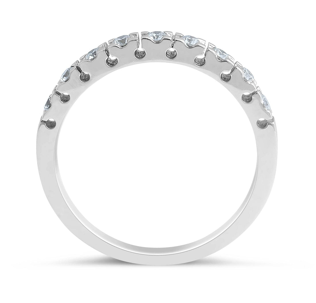 18 Karat White Gold Traditional claw set diamond Wedding Band - DG & Co. Jewellery