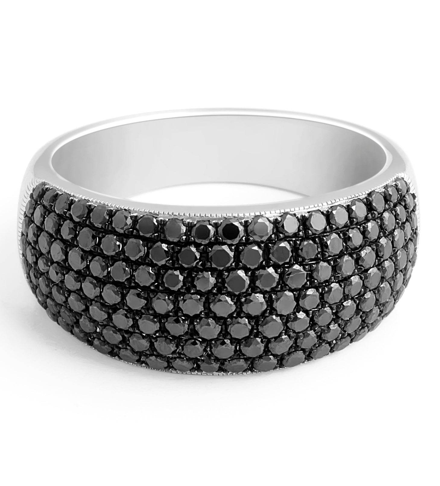 Black Diamond Micro Pave Setting Cocktail Ring in 18 Karat White Gold - DG & Co. Jewellery