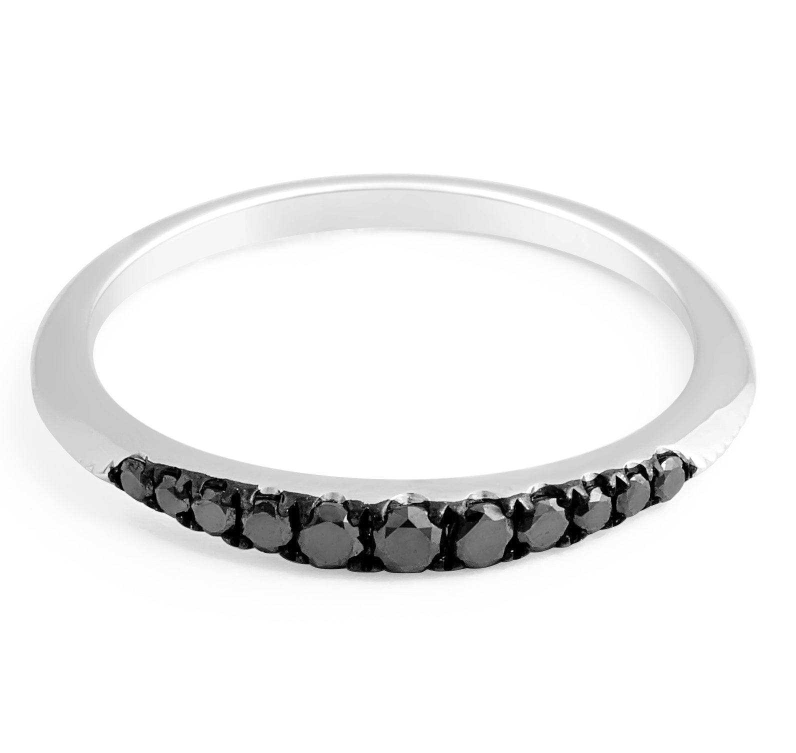 Black Diamond Wedding band in 18 karat White Gold - DG & Co. Jewellery