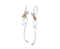 18K White and Rose Gold Hanging Diamond Earrings Pave Setting - DG & Co. Jewellery