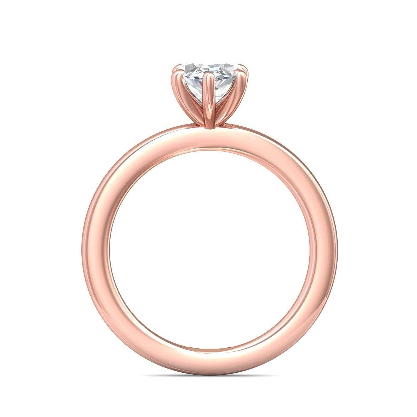 Marquise Cut Solitaire 6 claw setting Diamond Engagement Ring In a Plain Band - 18K Rose - DG & Co. Jewellery