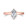 Marquise Cut Solitaire 6 claw setting Diamond Engagement Ring In a Plain Band - 18K Rose - DG & Co. Jewellery
