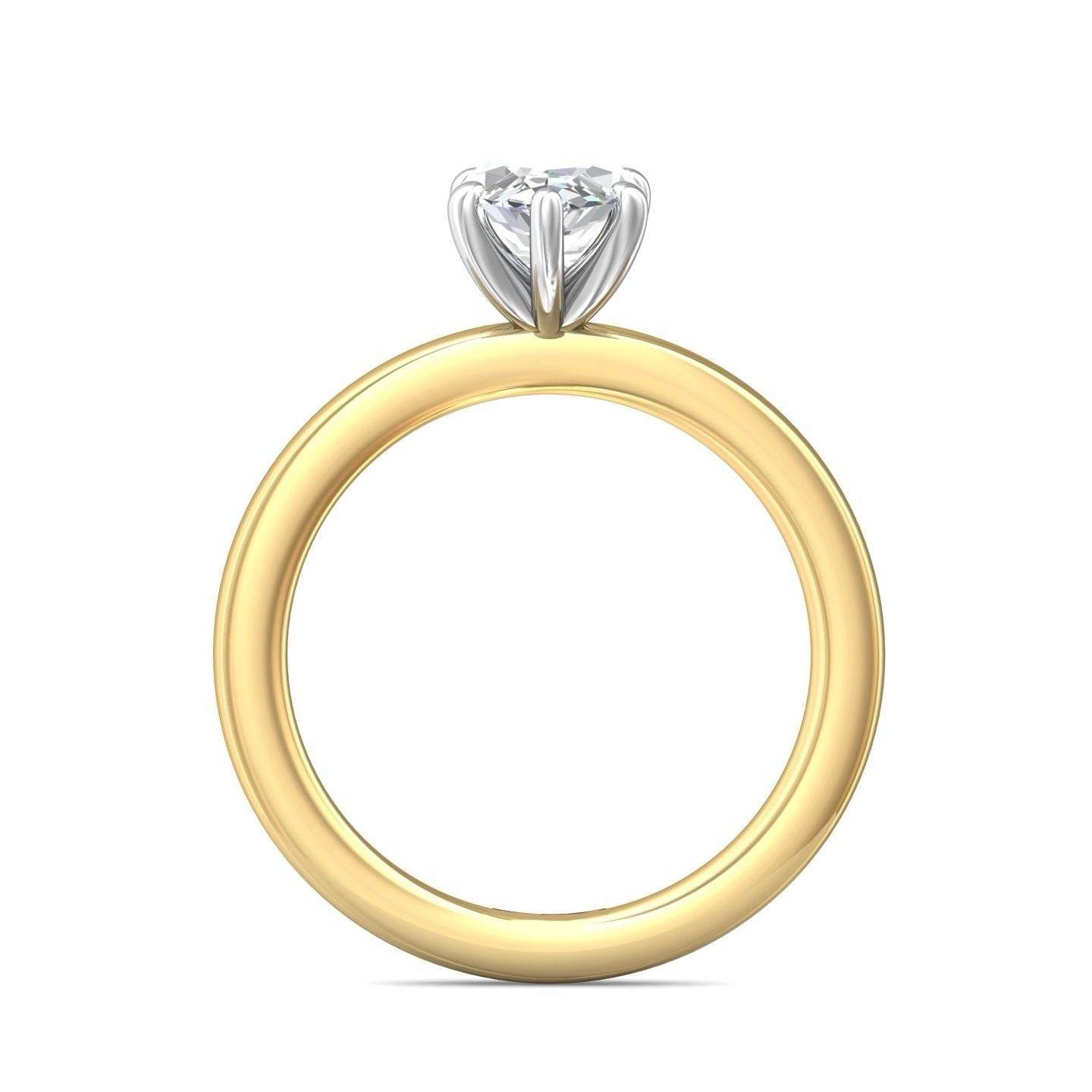 Marquise Cut Solitaire 6 claw setting Diamond Engagement Ring In a Plain Band - 18K Yellow - DG & Co. Jewellery
