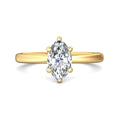 Marquise Cut Solitaire 6 claw setting Diamond Engagement Ring In a Plain Band - 18K Yellow - DG & Co. Jewellery