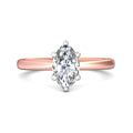 Marquise Cut Solitaire 6 claw setting Diamond Engagement Ring In a Plain Band - 18K Rose - DG & Co. Jewellery