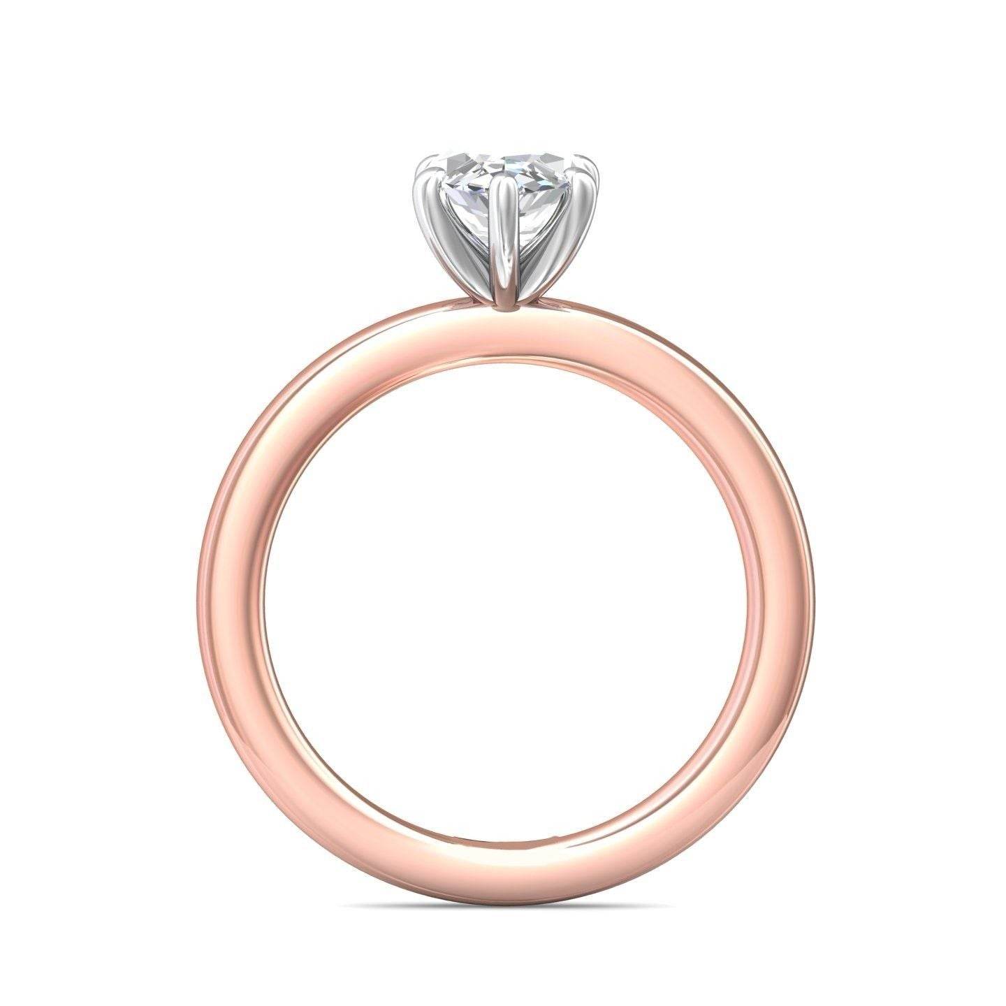 Marquise Cut Solitaire 6 claw setting Diamond Engagement Ring In a Plain Band - 18K Rose - DG & Co. Jewellery