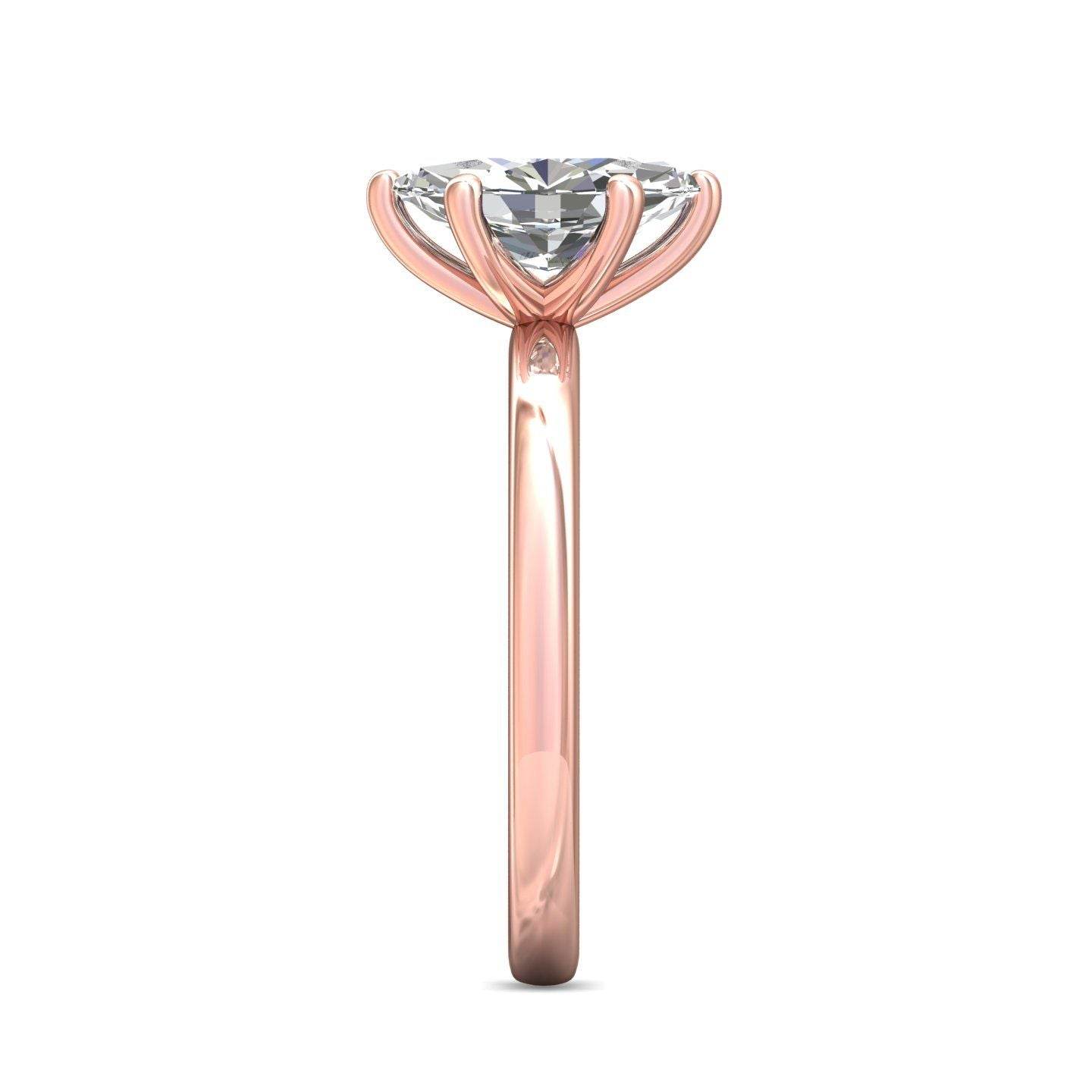 Marquise Cut Solitaire 6 claw setting Diamond Engagement Ring In a Plain Band - 18K Rose - DG & Co. Jewellery