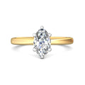 Marquise Cut Solitaire 6 claw setting Diamond Engagement Ring In a Plain Band - 18K Yellow - DG & Co. Jewellery