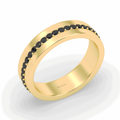 Black Diamond Gents Wedding Band 6.00MM Width Comfort fit Shinny Finish - 18K Yellow - DG & Co. Jewellery