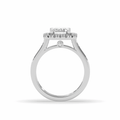 2.00 CT Emerald Cut Halo Diamond Engagement Ring Pave Setting Side stones -18K White - DG & Co. Jewellery