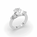 2.00CT Lab Grown Diamonds Oval Cut Centre Pear Shape Cut Side Stone Claw Setting -Platinum - DG & Co. Jewellery