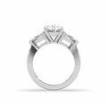 2.00CT Lab Grown Diamonds Oval Cut Centre Pear Shape Cut Side Stone Claw Setting -Platinum - DG & Co. Jewellery