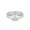 2.00CT Emerald Cut Hidden Halo Pave Setting Diamond Engagement Ring -Platinum - DG & Co. Jewellery