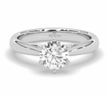 1.00CT IGI Certified Lab Grown Solitaire Diamond Engagement Ring 6 Claw Setting with Tapered Band in 18K White Gold - DG & Co. Jewellery