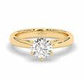 1.00CT IGI Certified Lab Grown Solitaire Diamond Engagement Ring 6 Claw Setting with Tapered Band in 18K Yellow Gold - DG & Co. Jewellery