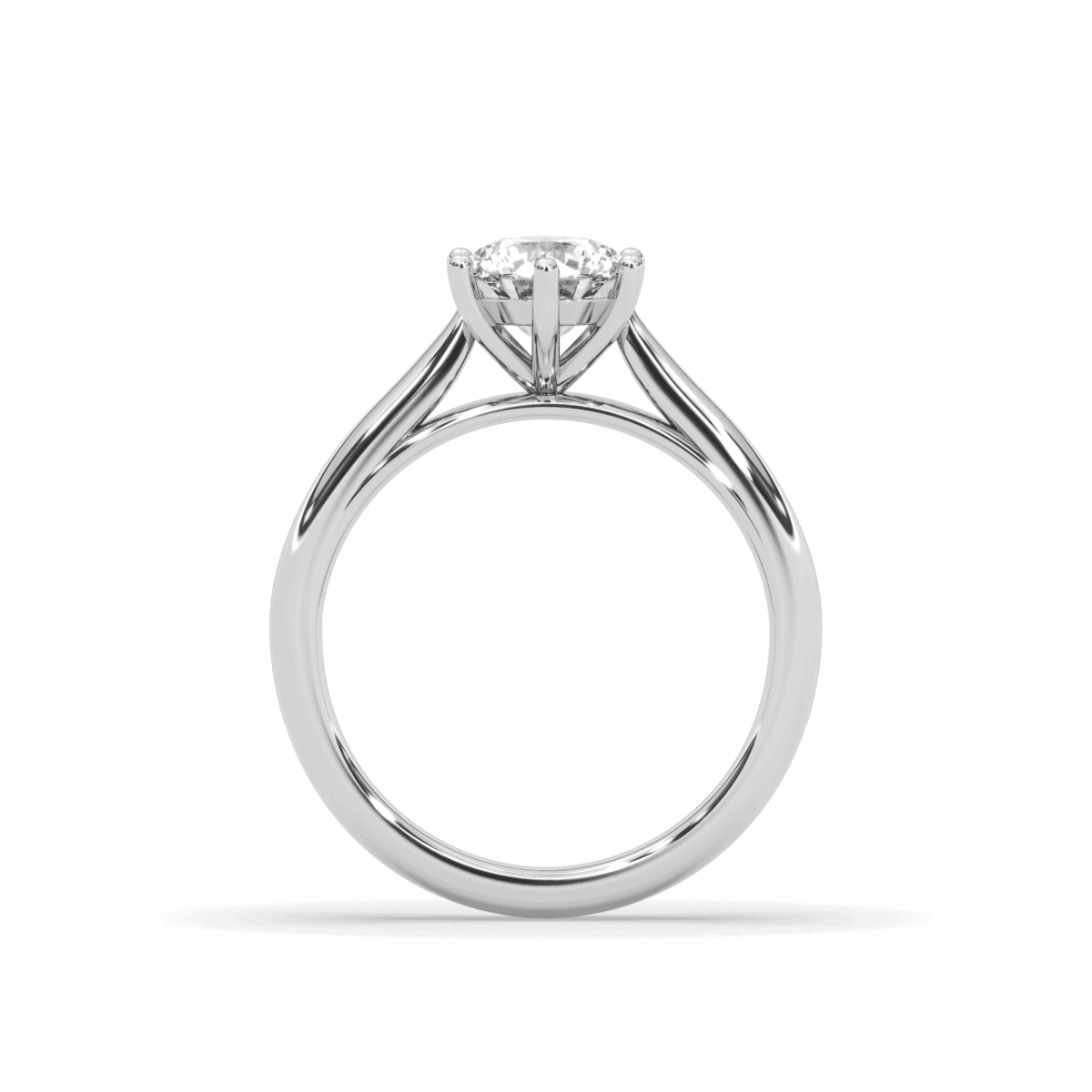 1.00CT IGI Certified Lab Grown Solitaire Diamond Engagement Ring 6 Claw Setting with Tapered Band in 18K White Gold - DG & Co. Jewellery