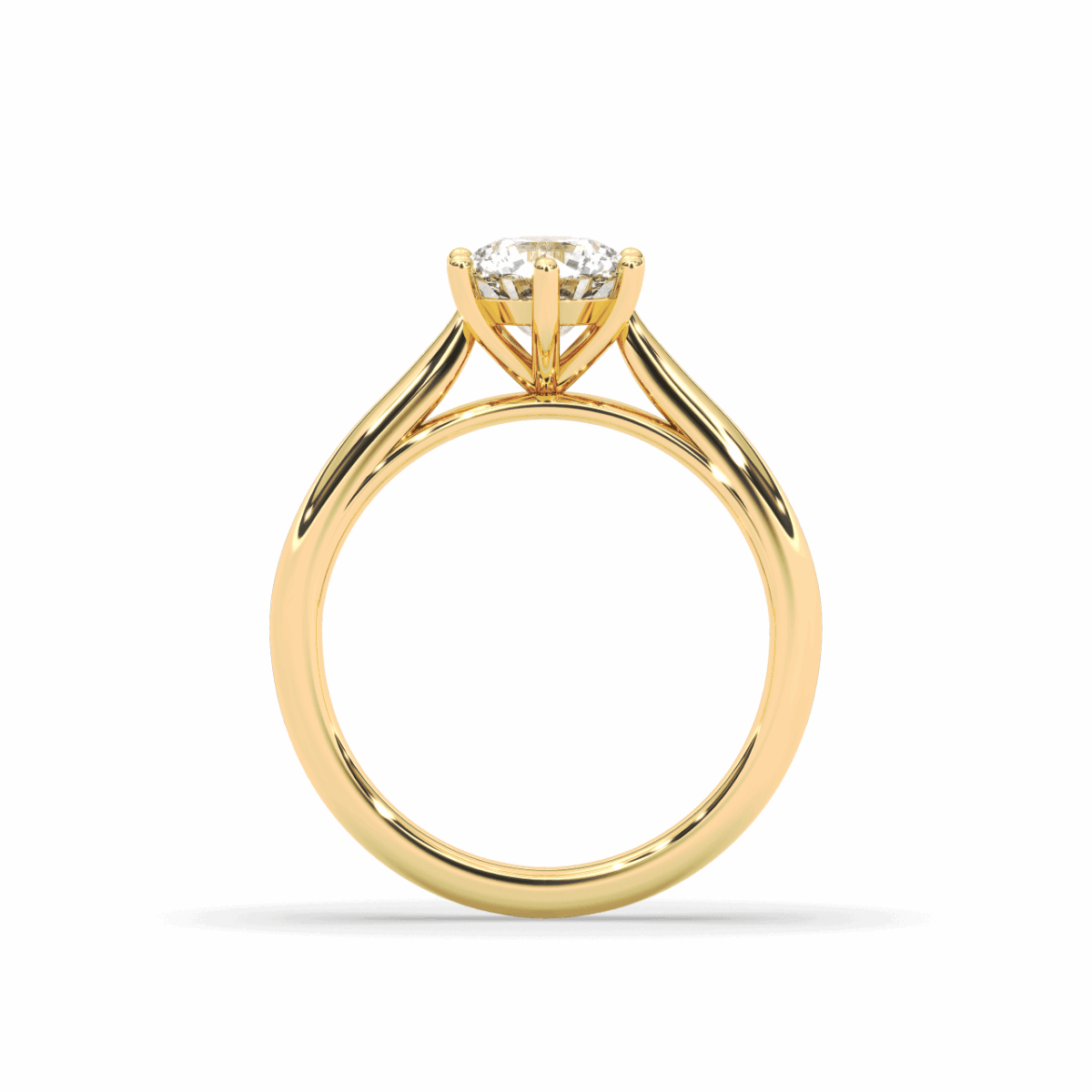 1.00CT IGI Certified Lab Grown Solitaire Diamond Engagement Ring 6 Claw Setting with Tapered Band in 18K Yellow Gold - DG & Co. Jewellery