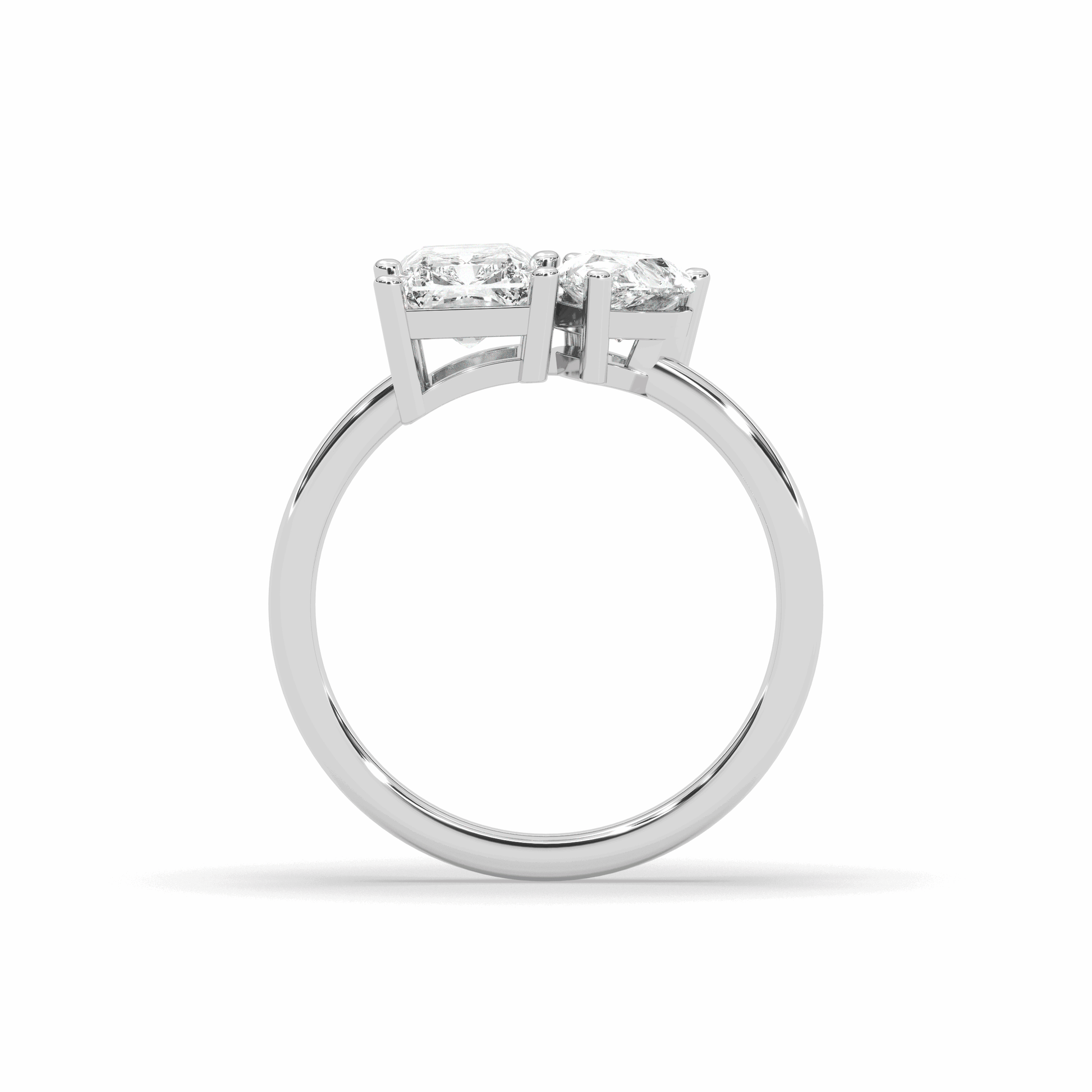 3.00CT Lab Grown Radiant Pear Cut Toi Et Moi Diamond Engagement Ring - Platinum - DG & Co. Jewellery