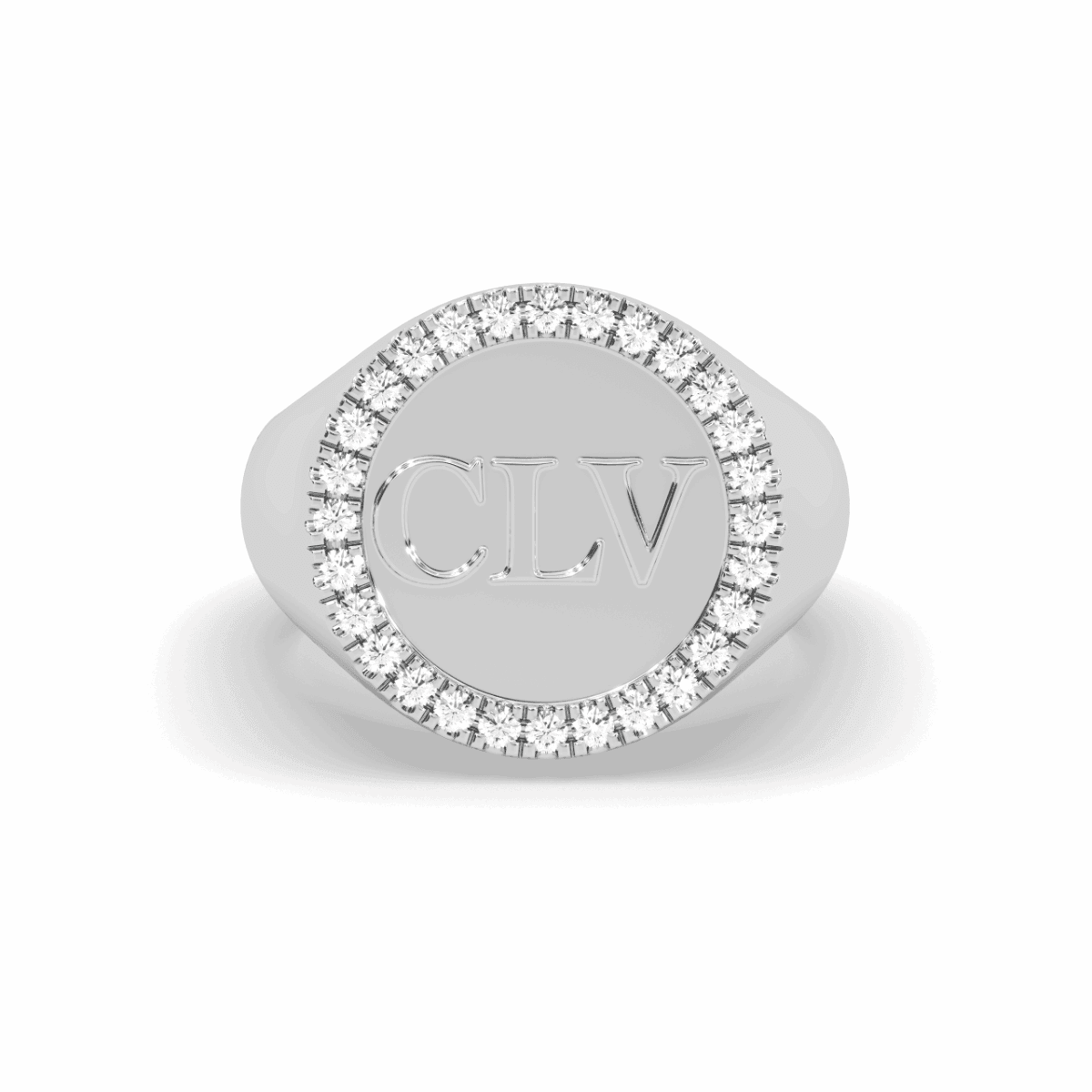 Custom Made Signet Gents Diamond Ring Setting in 9K White gold - DG & Co. Jewellery